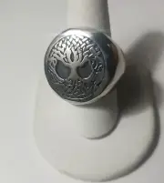 Stainless Steel Ring Men's Large Round Tree Of Life Fashion Jewelry Size 10
