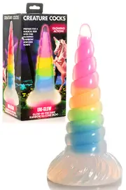 Creature Cocks Uni Glow 7.7" Luminous Rainbow Unicorn Horn Dildo
