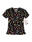 New, eliteMed 4-Way Stretch Print Scrub Tops, Pattern# 900-017BLK, S-2XL