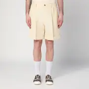 [Valentino] Butter-coloured Bermuda shorts with turn-ups 48 IT Beige
