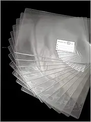 Thick (C-Type) A4 Letter Size Project Pockets Safe Project Folders Transparent/Clear Plastic Document Folders Clear Sleeves with Label Pocket (12 Pack), 12.2 X 9.2 inch