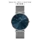 Daniel Wellington 男錶 Classic Arctic 40mm 星鑽銀米蘭金屬錶-藍錶盤(DW00100628)