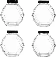MAGICLULU Pack Honey Jars Glass Honey Bottles Iron Lid g Capacity Sealing for Daily Use