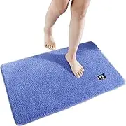 Bath Mat, Non-Slip Bathroom Mat, Water-Absorbing Quick-Drying Washable Microfiber Carpet, Bathroom Toilet Kitchen Doorway Floor Mat, 60 * 40cm (Blue)