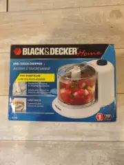 Black & Decker Home 1.5 Cup One Touch Electric Chopper White Model HC306 NEW