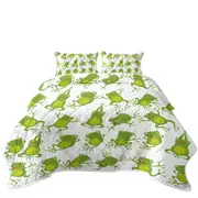 Cute Green Frog Pattern Coverlet