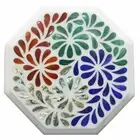 12" Marble Coffee Table side Table Top Malachite multi Stones Inlay home decor