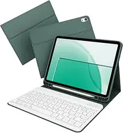 KenKe Keyboard Case for iPad Air 11 Inch 2024 (M2), for iPad Air 5th/4th Generation (2022/2020) 10.9 Inch with Pencil Holder, Magnetic Detachable Wireless Keyboard & Flip Case, Dark Green