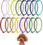 16pcs Puppy ID Collars, Soft Polyester Adjustable Whelping Collars Puppy Identification Collars Kitten Collars Newborn Puppies Supplies for Litter Pet (Multicoloured)