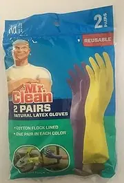 Mr.Clean Reusable Latex Gloves 2-Pair (M)