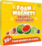 QUOKKA Travel Magnetic Puzzles for Toddlers 1-3 – 20+Pcs Fruits Game with Extra-Long Play Book – Fun Travel Game Toy for Kids Ages 3-5 – Strong Magnets for Car Activities – Fun Toddler Puzzle Ages 2-4