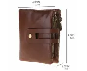 Men Wallet Vintage Leather Short Purse with Coin Change Pocket