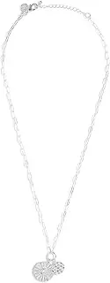 [Katie Loxton] Nova Crystal Cluster Womens Silver Plated 18 Inch Adjustable Necklace Moon Disc, 18 Inch Plus 2 Inch Extender, Metal, not known