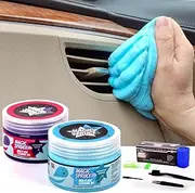ToysButty Car Cleaning Gel,2 Pack Car Cleaning Putty with 4 Anti- Static Brushes, Vent Cleaner Duster Tools, Auto Dust, Pc Laptop, Keyboard, Car Interior Cleaning Kit Automotive Cleaning Supplies