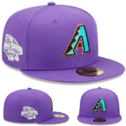 New Era Arizona Diamondbacks Purple Fitted Cap MLB 2001 World Series Pink U/V