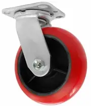 CasterHQ- Medium Duty 6"X 2" Crown Polyurethane ON Iron Wheel - Swivel Caster 90
