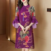 在飛比找momo購物網優惠-【K.W.】型-三宅風格韓國高工藝盤扣流蘇上衣洋裝(2色選一