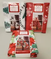 Holiday Time Peva 60" x 84" Rectangle Christmas Theme Tablecloths - Lot of 3
