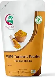100% Pure Wild Turmeric Powder For Face | 8 Oz (227 grams) | Kasturi Manjal | Curcuma Aromatica | Amba haldi | Promotes Glowing Skin | By Yogi's Gift®
