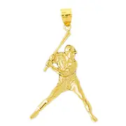 14K Gold Baseball Batter At Bat Pendant