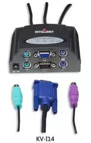 4-Port PS/2 Mini KVM Switch w/ Cables Intellinet 502528