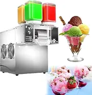 Snowflake Ice Cream Machine, Automatic Snowflake Ice Maker, 120kg/24h 4-Bucket Stainless Steel Snowflake Shaved Ice Machine, 90mm Refrigeration Drum, Air Cooling, for Smoothie, Milk, Ice Cream