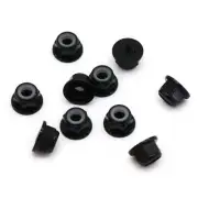 10pcs M2 Flange Locking Hex Nuts Nylon Insert Anodized Aluminum (Black)