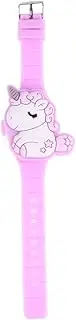[DEARMAMY] Digital Watch Snap Watch Watch Slap Watch Slap Bands Watches Snap Band Watch Wrist Stopwatch Watch Unicorn Clamshell Watch Violet