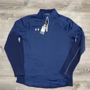 Under Armour Pullover Mens M Blue Qualifier Hybrid Quarter 1/4 Zip Stretch