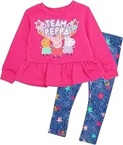 [Peppa Pig] Toddler Baby Girls Long Sleeve Shirt & Leggings Set