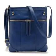 Women Fashion Rivet Handbag Purse Canvas Crossbody Bag- Dark Blue