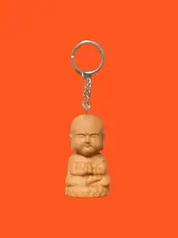 在飛比找Yahoo!奇摩拍賣優惠-Q版地藏王 鑰匙圈 實木雕刻 地藏王菩薩 地藏菩薩 迷你小神
