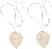 BIUDECO 2Pcs Woven Leaf Shaped Curtain Tiebacks Premium Drapes Holdbacks for Home Decor for Living Rooms Bedrooms Bathrooms and Offices Stylish Boho Window Accessories