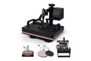 THERMOMATE 38x29cm 5in1 Swing Away Heat Press Machine, Includes T-Shirt, Mug, Cap, Plate Presses