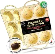 Versatile Silicone Muffin Pan Set of 2 in Confetti Color, Non-Stick & Easy Clean