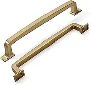 KHTUMEWARE 10 Pack 6-1/4 Inch Cabinet Handles - Brushed Brass & Gold Kitchen Cabinet Hardware with Drawer Handles