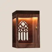 Walnut Sensor Display Case Vintage LED Storage Box for Figure Blind Boxes