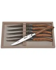 Jean Dubost 6pc Olive Wood Knife Set