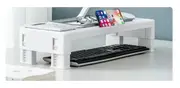 Monitor Stand Riser Computer Stand Desk Organizer Extender Heightened Shelf For Laptop PC Keyboard Printer PS4 White