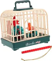 CORHAD Sound Activated Animated Bird Cage with Realistic Chirping Sounds and Light Effects for Interactive Desktop Decoration Battery Operated Fun for Outdoor Play