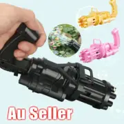 Kids 2-in-1 Automatic Gatling Bubble Gun Machine Toys Summer Soap Water Bubble