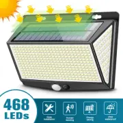 468 LED Outdoor Solar Wall Light IP65 Waterproof PIR Motion Sensor Porch Light