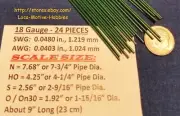 LMH WIRE N HO S O On30 18 Ga .048" 1.22 mm GRAB IRON Brake Rigging Piping 24 pcs