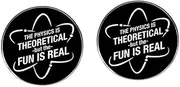 [ZENRUIMING] 2 Physics Enthusiast Pins, THE PHYSICS IS THEORETICAL BUT THE FUN IS REAL, Clothes Backpack Hat Metal Alloy Badge Accessories, Metal, no gemstone