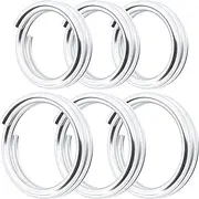 HINZIC 6pcs 925 Sterling Silver Split Jump Ring, 5mm/6mm Small Necklace Jewelry Clasp, Open Connector Closures Key Rings Bracelet Earring Charm- Silver