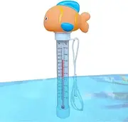 Floating Temperature Tester, Cartoon Water Thermometer, Shatter Resistant Build, Attached Hanging String, Easy-to-Read Display, Ideal for Baby Baths and Ponds, 8.27x3.15x2.17 inches