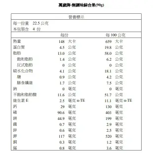 【萬歲牌】無調味堅果禮盒(無調味綜合果/無調味腰果核桃/無調味杏仁果)｜宅配限定