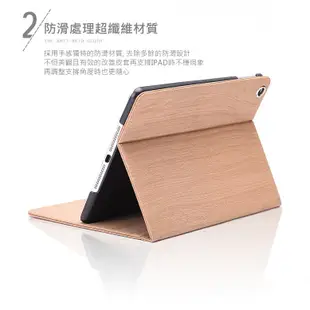 【T＆D】木紋皮套 iPad Air 1/2代 9.7吋 透氣保護殼 輕薄防摔 三折支架 A1566 A1474