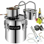 Vevor Water Alcohol Distiller,Moonshine Still 5 Gal 21L Stainless Steel,Copper Tube Home Brewing Kit