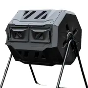 160L Compost Bin Dual Chamber Tumbler Rotating Composter Garden Recycle Waste AU